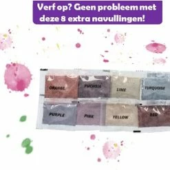 CREACOL Tie Dye Kit – 8 Kleuren 120 Ml – Tie Dye Set – Knutselen Meisjes - Sinterklaas Cadeautjes - 36+ Projecten -SolisVac Plus Shop 550x516 6