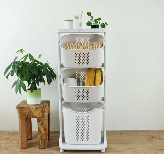 Sens Design Wassorteerder – Wasmand Met 3 Vakken - Op Wieltjes 11 Sens Design Wassorteerder – Wasmand Met 3 Vakken - Op Wieltjes - Afbeelding 11