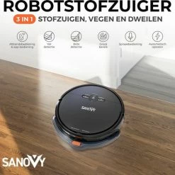 Sanovy 3 In 1 Robotstofzuiger Met Dweilfunctie - 1800 PA- Automatische Laadstation - Dweilrobot – App 16 Sanovy 3 In 1 Robotstofzuiger Met Dweilfunctie - 1800 PA- Automatische Laadstation - Dweilrobot – App -SolisVac Plus Shop 550x517 5