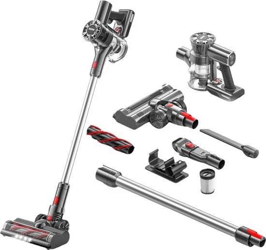Steelstofzuiger Draadloos 200Watt Met 4 Verschillende Opzetstukken (draadloze Stofzuiger) Zedar S600 1 Steelstofzuiger Draadloos 200Watt Met 4 Verschillende Opzetstukken (draadloze Stofzuiger) Zedar S600