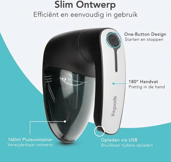 LifeGoods Elektrische Pluizenverwijderaar - Draadloos - 2 Extra Opzetstukken - Zwart 2 LifeGoods Elektrische Pluizenverwijderaar - Draadloos - 2 Extra Opzetstukken - Zwart - Afbeelding 2