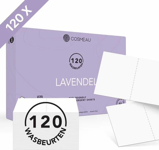 Cosmeau Wasstrips 120 Wasbeurten Lavendel Wasmiddel Wasvellen Detergent Sheets Eco Laundry Strips - Plasticvrij Biologisch Eco 1 Cosmeau Wasstrips 120 Wasbeurten Lavendel Wasmiddel Wasvellen Detergent Sheets Eco Laundry Strips - Plasticvrij Biologisch Eco