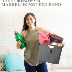 MIRI Opvouwbare Wasmand – Heupwasmand – Wasmanden – Opbergmand – Wasbox – 45L – Bamboe – Laundry Basket -SolisVac Plus Shop 550x522 12