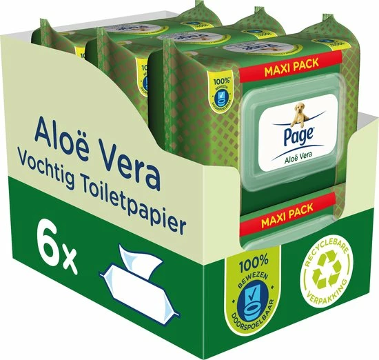 Page Vochtig Toiletpapier - 6 X 74 Stuks - Aloë Vera Maxi Vochtig Wc Papier - Voordeelverpakking 3 Page Vochtig Toiletpapier - 6 X 74 Stuks - Aloë Vera Maxi Vochtig Wc Papier - Voordeelverpakking - Afbeelding 3