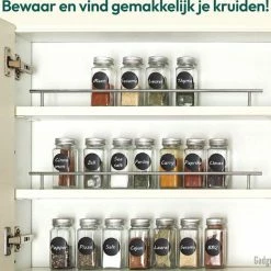Gadgy 24 Glazen Kruidenpotjes Set Met Deksel En Strooideksel - Kruidenstrooier - Incl. Labels Krijtstift Trechter En Borstel 12 Gadgy 24 Glazen Kruidenpotjes Set Met Deksel En Strooideksel - Kruidenstrooier - Incl. Labels Krijtstift Trechter En Borstel -SolisVac Plus Shop 550x522 18