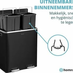 Duo Prullenbak 60 Liter Homra Quickx - 2-vaks Afvalscheidings Pedaalemmer Van Homra – 60 Liter (2x30 L) Vuilbak – Zwarte Afvalemmer Met 2 Vakken - RVS - Vuilnisbak Keuken - Hygiënisch Afval Scheiden - Zwart - Pedaal Prullenbak - Vuilnisemmer 14 Duo Prullenbak 60 Liter Homra Quickx - 2-vaks Afvalscheidings Pedaalemmer Van Homra – 60 Liter (2x30 L) Vuilbak – Zwarte Afvalemmer Met 2 Vakken - RVS - Vuilnisbak Keuken - Hygiënisch Afval Scheiden - Zwart - Pedaal Prullenbak - Vuilnisemmer -SolisVac Plus Shop 550x527 11