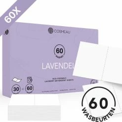 Cosmeau Wasstrips 60 Wasbeurten Lavendel Wasmiddel Wasvellen Detergent Sheets Eco Laundry Strips - Biologisch Cosmo Cosmea Kosmo