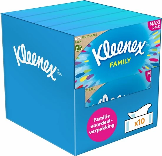 Kleenex Tissues - Family Box - Voordeelverpakking - 10 X 128 Stuks = 1280 Zakdoekjes 3 Kleenex Tissues - Family Box - Voordeelverpakking - 10 X 128 Stuks = 1280 Zakdoekjes - Afbeelding 3