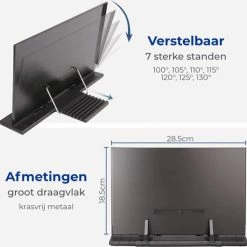 Soothe 7-Traps Verstelbare Boekenstandaard – Kookboekstandaard – Boekenhouder – Tablethouder – Documentenhouder – Zwart Metaal 9 Soothe 7-Traps Verstelbare Boekenstandaard – Kookboekstandaard – Boekenhouder – Tablethouder – Documentenhouder – Zwart Metaal -SolisVac Plus Shop 550x529 15