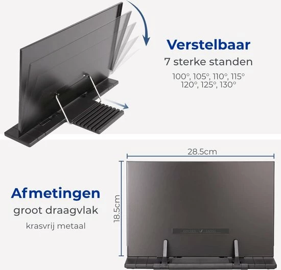 Soothe 7-Traps Verstelbare Boekenstandaard – Kookboekstandaard – Boekenhouder – Tablethouder – Documentenhouder – Zwart Metaal 3 Soothe 7-Traps Verstelbare Boekenstandaard – Kookboekstandaard – Boekenhouder – Tablethouder – Documentenhouder – Zwart Metaal - Afbeelding 3