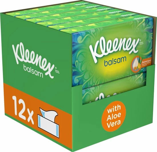 Kleenex Tissues - Balsam - Voordeelverpakking - 12 X 64 Stuks = 768 Zakdoekjes 2 Kleenex Tissues - Balsam - Voordeelverpakking - 12 X 64 Stuks = 768 Zakdoekjes - Afbeelding 2