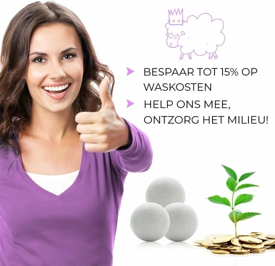 Friendsheep Nieuw Zeelands Herbruikbare Wollen Drogerballen - Wasbollen - Schaapswol -Duurzame Wasballen - 6 Stuks 5 Friendsheep Nieuw Zeelands Herbruikbare Wollen Drogerballen - Wasbollen - Schaapswol -Duurzame Wasballen - 6 Stuks - Afbeelding 5