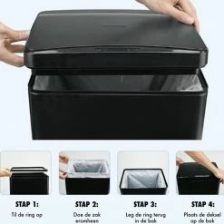 MOA Sensor Prullenbak - 50 Liter - RVS & Duurzaam ABS - Non-slip - Geruisloze Deksel - Vertraagd Sluiten Modus - Zwart - SB02B 24 MOA Sensor Prullenbak - 50 Liter - RVS & Duurzaam ABS - Non-slip - Geruisloze Deksel - Vertraagd Sluiten Modus - Zwart - SB02B -SolisVac Plus Shop 550x533 5