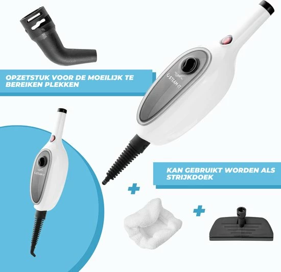 Media Evolution STEAM-IT 2 In 1 Stoomreiniger Én Handstomer - Met Opzetstukken Voor Alle Vloeren, Bank, Badkamer En Tapijt - Wit 15 Media Evolution STEAM-IT 2 In 1 Stoomreiniger Én Handstomer - Met Opzetstukken Voor Alle Vloeren, Bank, Badkamer En Tapijt - Wit - Afbeelding 15