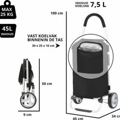 ShoppingCruiser® ‘Foldable’ Boodschappentrolley | Opvouwbare Boodschappenwagen |Afneembare Boodschappentas | Koelvak | Zwart 13 ShoppingCruiser® ‘Foldable’ Boodschappentrolley | Opvouwbare Boodschappenwagen |Afneembare Boodschappentas | Koelvak | Zwart -SolisVac Plus Shop 550x534 7