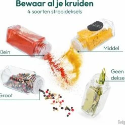 Gadgy 24 Glazen Kruidenpotjes Set Met Deksel En Strooideksel - Kruidenstrooier - Incl. Labels Krijtstift Trechter En Borstel 13 Gadgy 24 Glazen Kruidenpotjes Set Met Deksel En Strooideksel - Kruidenstrooier - Incl. Labels Krijtstift Trechter En Borstel -SolisVac Plus Shop 550x535 11