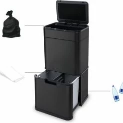 FlinQ Pure Sensor Prullenbak - Zwart - UV-licht - Fotokatalyse Reiniging - Geen Geuren & Bacteriën -SolisVac Plus Shop 550x535 13