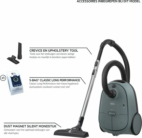 AEG AB61C1OG - Clean 6000 - Stofzuiger Met Zak - Stofzuigers - Stofzuigen - Ocean Green 3 AEG AB61C1OG - Clean 6000 - Stofzuiger Met Zak - Stofzuigers - Stofzuigen - Ocean Green - Afbeelding 3