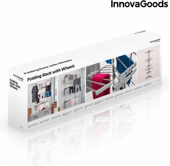 Innovagoods OPVOUWBARE WASDROGER MET WIELTJES 18 STANGEN - Wasrek - Waslijn - Droogtoren - Waslijn Uittrekbaar - Wasrek Inklapbaar - Drooglijn - Droogrek 5 Innovagoods OPVOUWBARE WASDROGER MET WIELTJES 18 STANGEN - Wasrek - Waslijn - Droogtoren - Waslijn Uittrekbaar - Wasrek Inklapbaar - Drooglijn - Droogrek - Afbeelding 5