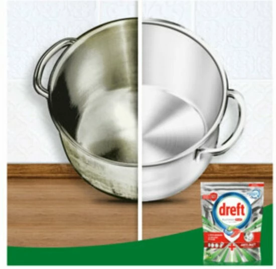 Dreft Platinum Plus All In One - Vaatwastabletten - Fresh Herbal Breeze - Voordeelverpakking 5 X 16 Stuks 4 Dreft Platinum Plus All In One - Vaatwastabletten - Fresh Herbal Breeze - Voordeelverpakking 5 X 16 Stuks - Afbeelding 4