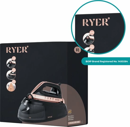 RYER Stoomstrijkijzer Met Stoomgenerator - Iron - Keramische Zoolplaat 11 RYER Stoomstrijkijzer Met Stoomgenerator - Iron - Keramische Zoolplaat - Afbeelding 11