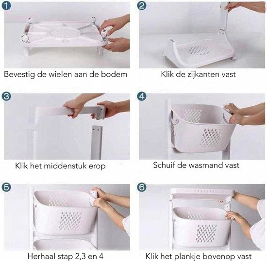 Sens Design Wassorteerder – Wasmand Met 3 Vakken - Op Wieltjes 6 Sens Design Wassorteerder – Wasmand Met 3 Vakken - Op Wieltjes - Afbeelding 6
