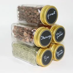 24 Glazen Kruidenpotjes Vierkant Met Deksel - Kruidenstrooier - Voorraadpotten - Keuken Organizer - Complete Set Met Strooideksels, Voorbedrukte & Blanco Stickers, Trechter En Stift - Inhoud 120 Ml - Goud 23 24 Glazen Kruidenpotjes Vierkant Met Deksel - Kruidenstrooier - Voorraadpotten - Keuken Organizer - Complete Set Met Strooideksels, Voorbedrukte & Blanco Stickers, Trechter En Stift - Inhoud 120 Ml - Goud -SolisVac Plus Shop 550x542 7