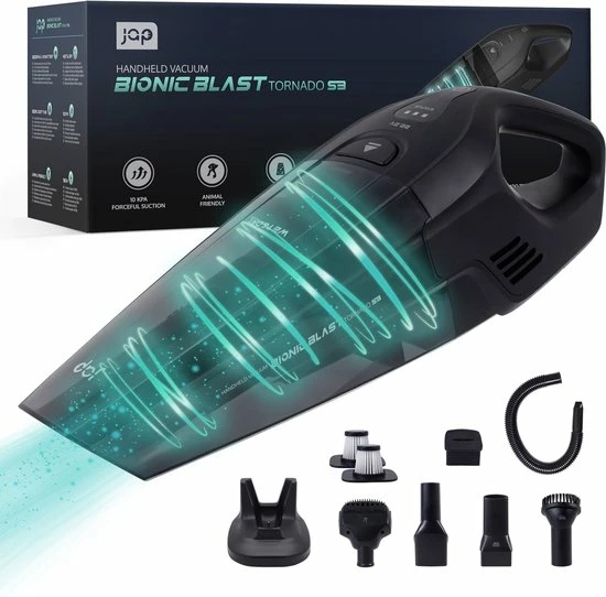 JAP Appliances JAP Tornado S3 - Alles In één Kruimelzuiger - Vast En Vloeibaar - 5 Kopstukken Auto Huis - Snoerloos - Met Ophanging - 22,2V 1 JAP Appliances JAP Tornado S3 - Alles In één Kruimelzuiger - Vast En Vloeibaar - 5 Kopstukken Auto Huis - Snoerloos - Met Ophanging - 22,2V