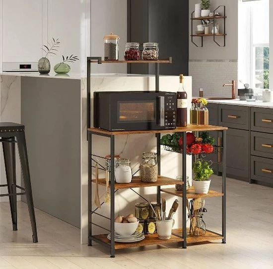 Merkloos MIRA Home - Keukenkast - Keukenrek Staand - Industrieel - Hout - Bruin/Zwart - 40x90x132 7 Merkloos MIRA Home - Keukenkast - Keukenrek Staand - Industrieel - Hout - Bruin/Zwart - 40x90x132 - Afbeelding 7