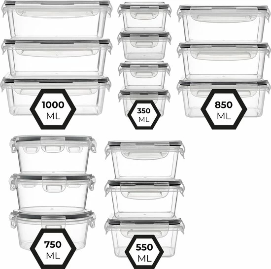 Vershoudbakjes - Meal Prep Bakjes - Lunchbox - Diepvriesbakjes - Vershouddoos - Vershoudbakjes Set - Plastic Bakjes - Voedselcontainer - Magnetron Bakjes Met Deksel - 16 Stuks - BPA Vrij - Stosh 7 Vershoudbakjes - Meal Prep Bakjes - Lunchbox - Diepvriesbakjes - Vershouddoos - Vershoudbakjes Set - Plastic Bakjes - Voedselcontainer - Magnetron Bakjes Met Deksel - 16 Stuks - BPA Vrij - Stosh - Afbeelding 7