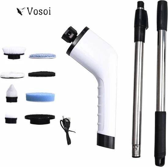 Vosoi - Elektrische Schoonmaakborstel - Polijst Machine - Elektrische Schrobborstel - Poetsmachine - Schoonmaakmiddelen - 7 Opzetstukken - Draadloos - Keuken - Badkamer - Auto - Vloerreiniger Met Steel 3 Vosoi - Elektrische Schoonmaakborstel - Polijst Machine - Elektrische Schrobborstel - Poetsmachine - Schoonmaakmiddelen - 7 Opzetstukken - Draadloos - Keuken - Badkamer - Auto - Vloerreiniger Met Steel - Afbeelding 3