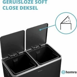 Duo Prullenbak 60 Liter Homra Quickx - 2-vaks Afvalscheidings Pedaalemmer Van Homra – 60 Liter (2x30 L) Vuilbak – Zwarte Afvalemmer Met 2 Vakken - RVS - Vuilnisbak Keuken - Hygiënisch Afval Scheiden - Zwart - Pedaal Prullenbak - Vuilnisemmer 17 Duo Prullenbak 60 Liter Homra Quickx - 2-vaks Afvalscheidings Pedaalemmer Van Homra – 60 Liter (2x30 L) Vuilbak – Zwarte Afvalemmer Met 2 Vakken - RVS - Vuilnisbak Keuken - Hygiënisch Afval Scheiden - Zwart - Pedaal Prullenbak - Vuilnisemmer -SolisVac Plus Shop 550x548 18