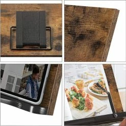 Acaza Leesstandaard - Boekenhouder - Boekensteun - Opvouwbare En Verstelbare Kookboekdisplay - Rustiek Bruin -SolisVac Plus Shop 550x548 19
