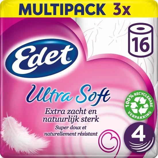 Edet Ultra Soft Wc Papier - 4-laags - 48 Rollen 3 Edet Ultra Soft Wc Papier - 4-laags - 48 Rollen - Afbeelding 3