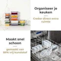 Vershoudbakjes - Meal Prep Bakjes - Lunchbox - Diepvriesbakjes - Vershouddoos - 5 Stuks - 1050ML - BPA Vrij - Stosh -SolisVac Plus Shop 550x549 76