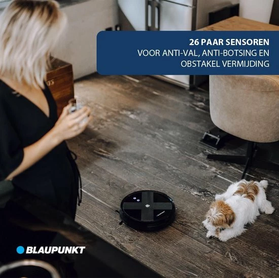 Blaupunkt Bluebot XVAC BPK-VCBB1XVB – Robotstofzuiger Met Optie Tot Dweilfunctie – Slimme Gyro Navigatie 9 Blaupunkt Bluebot XVAC BPK-VCBB1XVB – Robotstofzuiger Met Optie Tot Dweilfunctie – Slimme Gyro Navigatie - Afbeelding 9