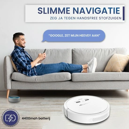 Heevey Robotstofzuiger Met Dweilfunctie - Slimme Navigatie - Automatisch Oplaadstation - Inclusief App & Afstandsbediening 8 Heevey Robotstofzuiger Met Dweilfunctie - Slimme Navigatie - Automatisch Oplaadstation - Inclusief App & Afstandsbediening - Afbeelding 8