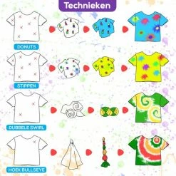 CREACOL Tie Dye Kit – 8 Kleuren 120 Ml – Tie Dye Set – Knutselen Meisjes - Sinterklaas Cadeautjes - 36+ Projecten -SolisVac Plus Shop 550x550 1035