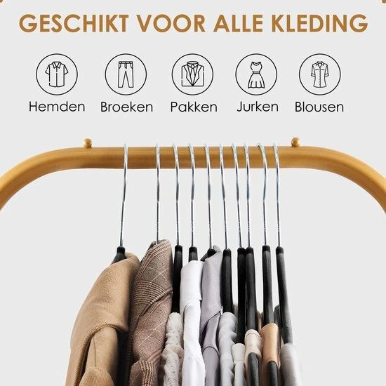 ACAZA - 50 Anti-slip Kleerhangers - Ultra-dunne Kledinghangers Met Fluweel - Kapstokken - Zwart 2 ACAZA - 50 Anti-slip Kleerhangers - Ultra-dunne Kledinghangers Met Fluweel - Kapstokken - Zwart - Afbeelding 2