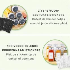 S.old 24 Glazen Kruidenpotjes Vierkant Met Deksel - Kruidenstrooier - Complete Set Met Strooideksels, Voorbedrukte Stickers En Trechter - Inhoud 120 Ml - 10,5 X 4,3 Cm -SolisVac Plus Shop 550x550 11