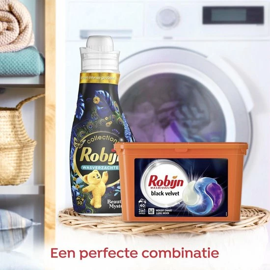 Robijn Black Velvet 3 In 1 Wascapsules - 40 Wasbeurten - Kwartaalbox 6 Robijn Black Velvet 3 In 1 Wascapsules - 40 Wasbeurten - Kwartaalbox - Afbeelding 6