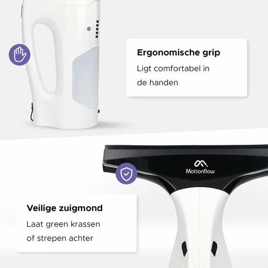 Motionflow Vacuüm Raamwisser - Elektrische Ruitenreiniger Met Inwasser - Oplaadbaar 6 Motionflow Vacuüm Raamwisser - Elektrische Ruitenreiniger Met Inwasser - Oplaadbaar - Afbeelding 6