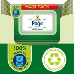 Page Vochtig Toiletpapier - 6 X 74 Stuks - Aloë Vera Maxi Vochtig Wc Papier - Voordeelverpakking