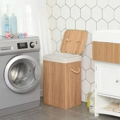 Merkloos Bamboe Wasmand Met Deksel, Katoenen Zak En Handvaten - 72L - Natuurlijk Bruin 8 Merkloos Bamboe Wasmand Met Deksel, Katoenen Zak En Handvaten - 72L - Natuurlijk Bruin -SolisVac Plus Shop 550x550 1174