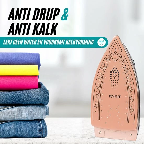 RYER Stoomstrijkijzer Met Stoomgenerator - Iron - Keramische Zoolplaat 7 RYER Stoomstrijkijzer Met Stoomgenerator - Iron - Keramische Zoolplaat - Afbeelding 7