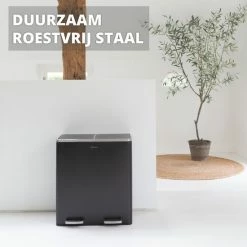 Duo Prullenbak 60 Liter Homra Quickx - 2-vaks Afvalscheidings Pedaalemmer Van Homra – 60 Liter (2x30 L) Vuilbak – Zwarte Afvalemmer Met 2 Vakken - RVS - Vuilnisbak Keuken - Hygiënisch Afval Scheiden - Zwart - Pedaal Prullenbak - Vuilnisemmer 13 Duo Prullenbak 60 Liter Homra Quickx - 2-vaks Afvalscheidings Pedaalemmer Van Homra – 60 Liter (2x30 L) Vuilbak – Zwarte Afvalemmer Met 2 Vakken - RVS - Vuilnisbak Keuken - Hygiënisch Afval Scheiden - Zwart - Pedaal Prullenbak - Vuilnisemmer -SolisVac Plus Shop 550x550 1245