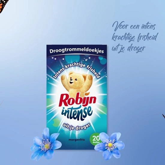 Robijn Intense Morgenfris Droogtrommeldoekjes - 9 X 20 Stuks - Voordeelverpakking 2 Robijn Intense Morgenfris Droogtrommeldoekjes - 9 X 20 Stuks - Voordeelverpakking - Afbeelding 2