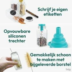 Gadgy 24 Glazen Kruidenpotjes Set Met Deksel En Strooideksel - Kruidenstrooier - Incl. Labels Krijtstift Trechter En Borstel 14 Gadgy 24 Glazen Kruidenpotjes Set Met Deksel En Strooideksel - Kruidenstrooier - Incl. Labels Krijtstift Trechter En Borstel -SolisVac Plus Shop 550x550 1273
