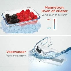 KitchenBrothers Meal Prep Bakjes - Luchtdicht - BPA Vrij - 1L - Glas - 5 Stuks -SolisVac Plus Shop 550x550 1279