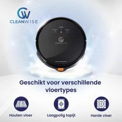 CleanWise - D2 Deluxe - Robotstofzuiger Met Dweilfunctie - Dweilrobot - Robot Stofzuiger - Stofzuiger Robot - Robotstofzuiger Met Laadstation - Black Friday 2022 -SolisVac Plus Shop 550x550 1296